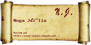 Noga Júlia névjegykártya